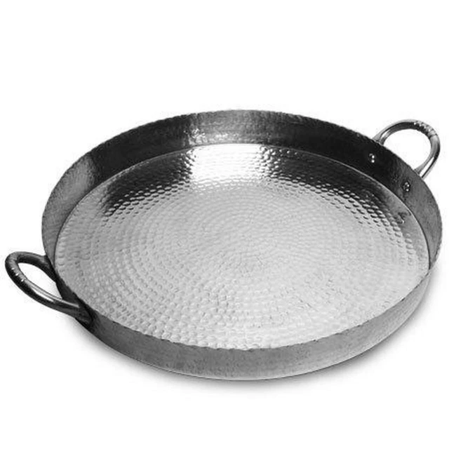 hammered round scallop serving tray for tableware and serveware