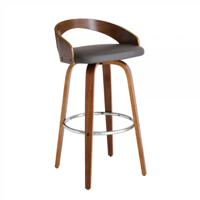Low back bar height bar chair made of wood metal and plastic suitable for outdoor use