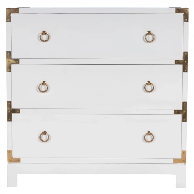 White solid wood drawer dresser in a clean and simple design