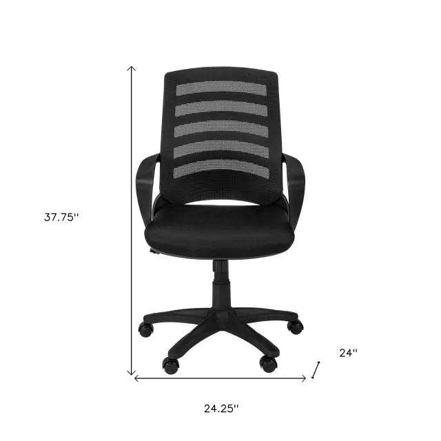 Black Polyester Seat Swivel Adjustable Task Chair Mesh Back Plastic Frame Black Polyester Seat Swivel Adjustable Task Chair Mesh Back Plastic Frame