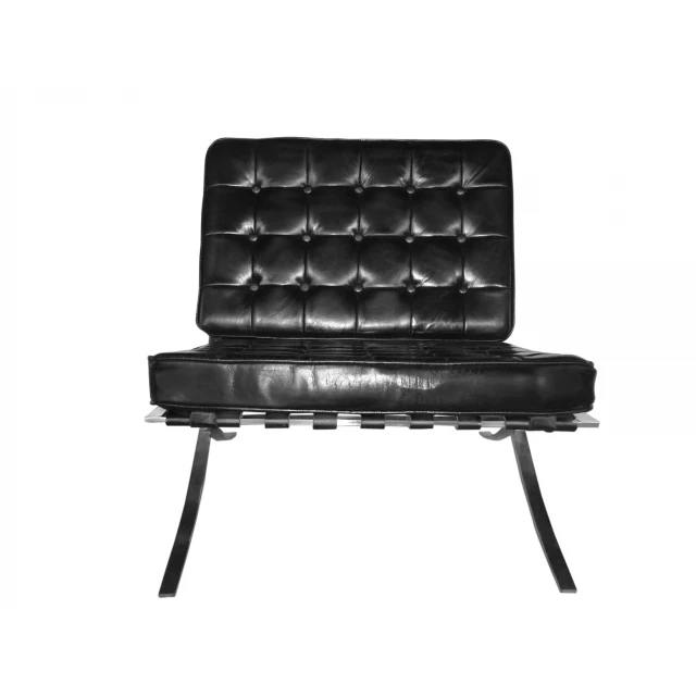 Black full leather fireproof foam chair with modern design elements