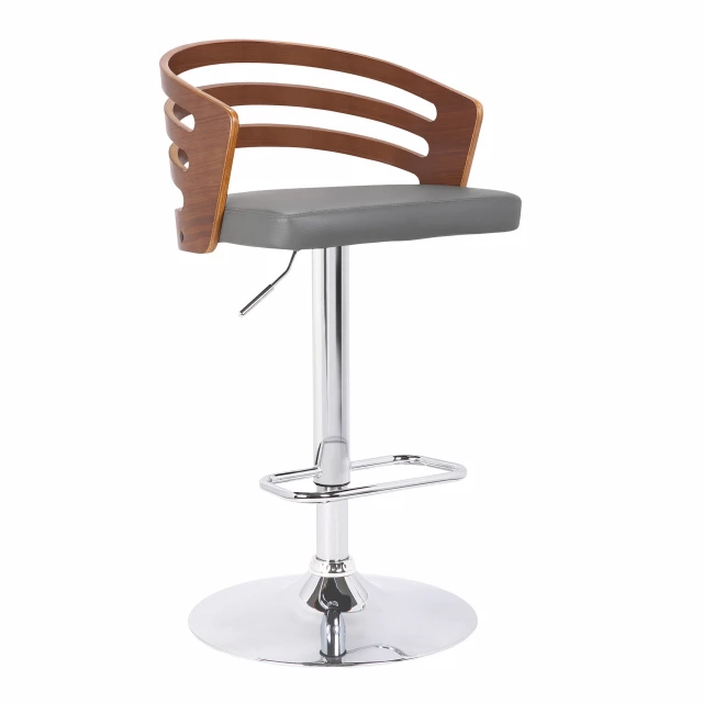 Low back adjustable height bar chair with armrests and comfortable seating
