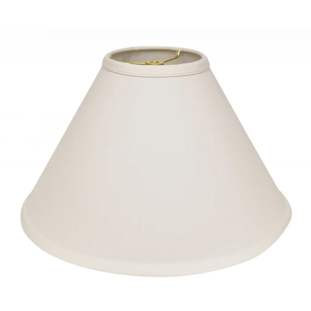 Deep cone slanted no slub lampshade in beige with aluminium ceiling fixture and nickel composite material