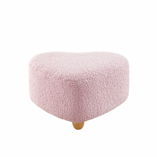 Pink Sherpa Brown Specialty Ottoman with Magenta Accent