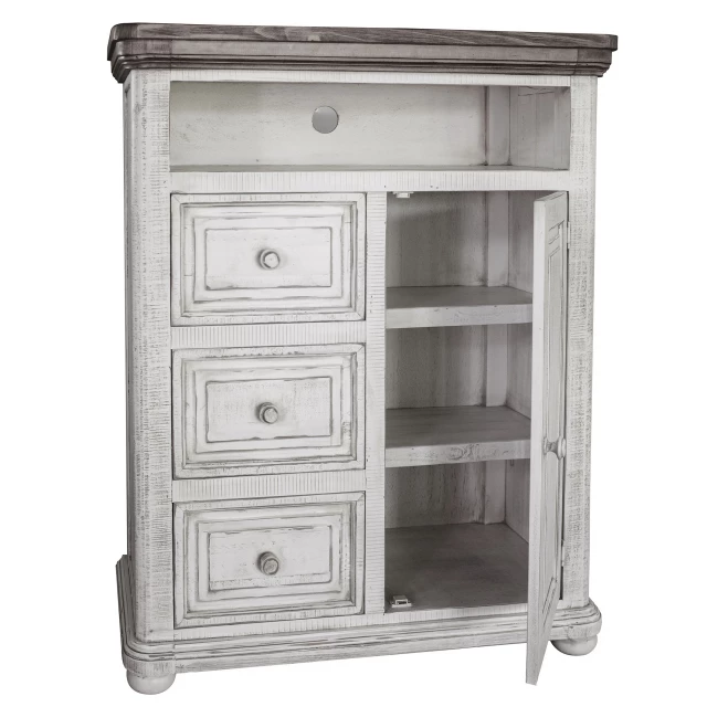 White solid wood drawer gentleman's chest furniture product