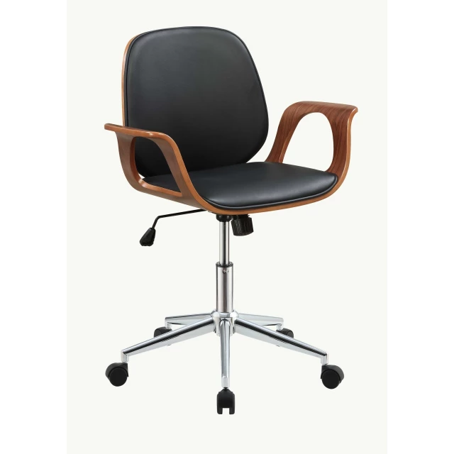 black walnut office chair with armrests for comfort and ergonomic support