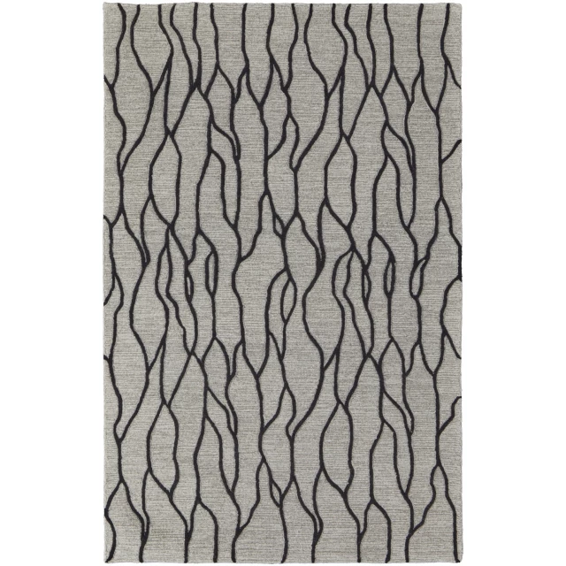 tufted handmade stain resistant area rug with symmetrical design and neutral tones