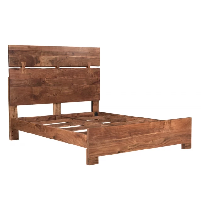Edge solid wood queen bed in brown color