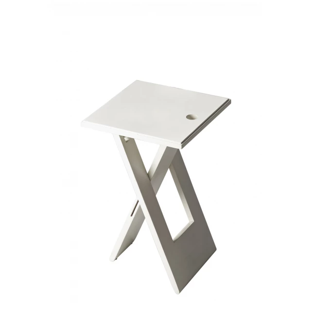 Solid wood square folding end table used as outdoor furniture