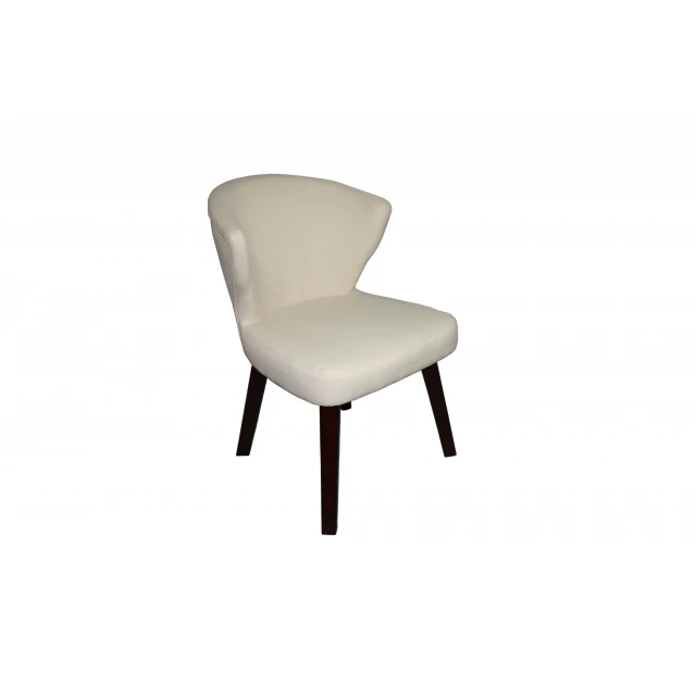 Curve back dining or accent chair with armrests and wood composite material in furniture design