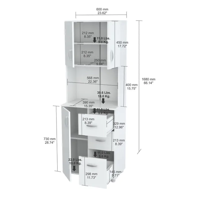 White Finish Wood High Low Full Size Microwave Cabinet White Finish Wood High Low Full Size Microwave Cabinet