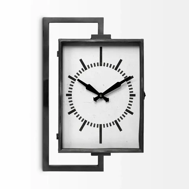 Rectangular Large Black Industrial Style Wall Clock Rectangular Large Black Industrial Style Wall Clock