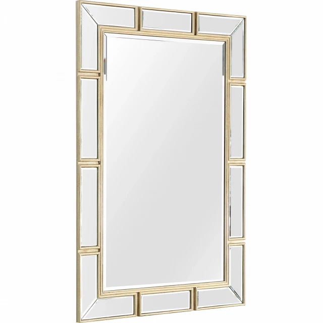 Svelte wall mirror with rectangular glass in a symmetrical picture frame for home decor