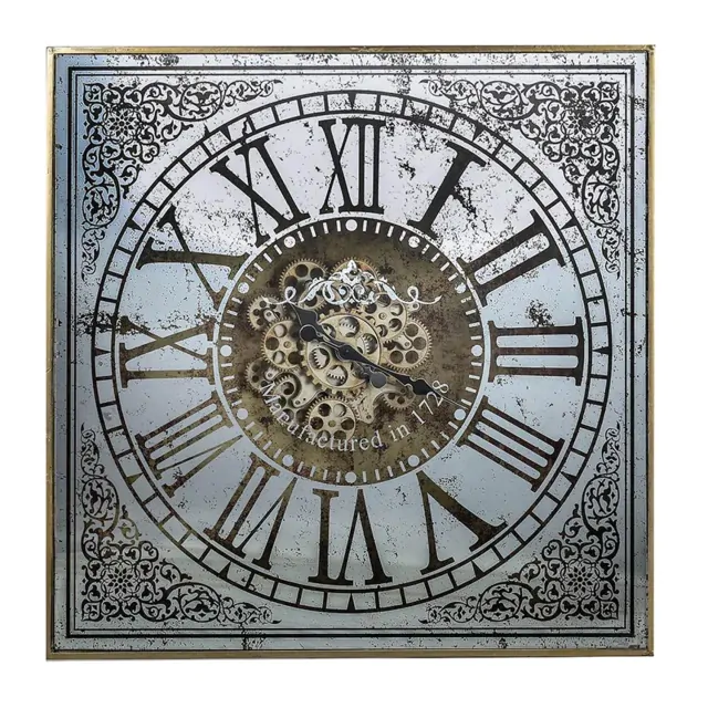 Silver And Gold Antique Style Square Wall Clock Silver And Gold Antique Style Square Wall Clock