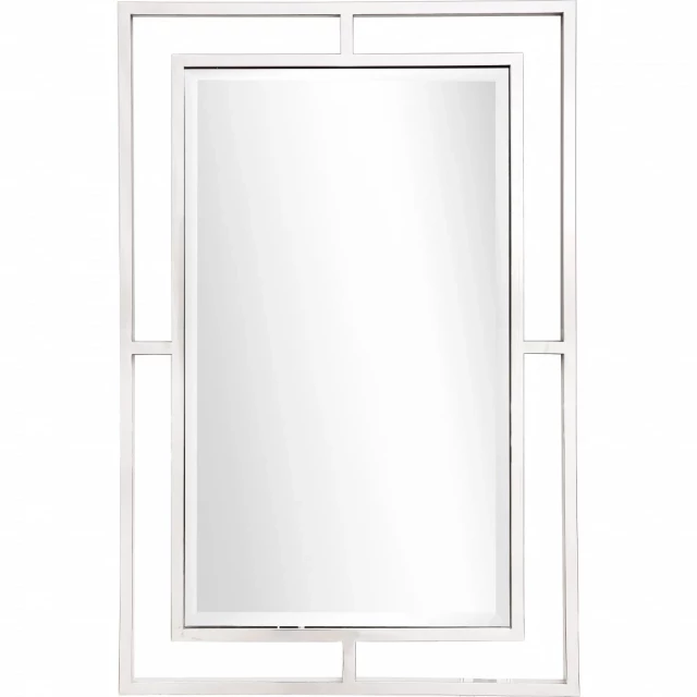 Silver chic rectangular wall mirror for home decor in online shop