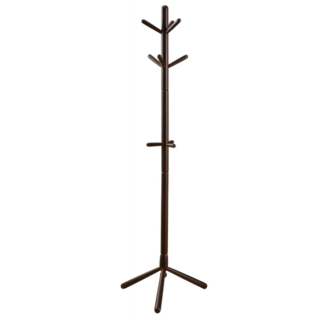 cappuccino solid wood coat rack with artistic balance and symbol design