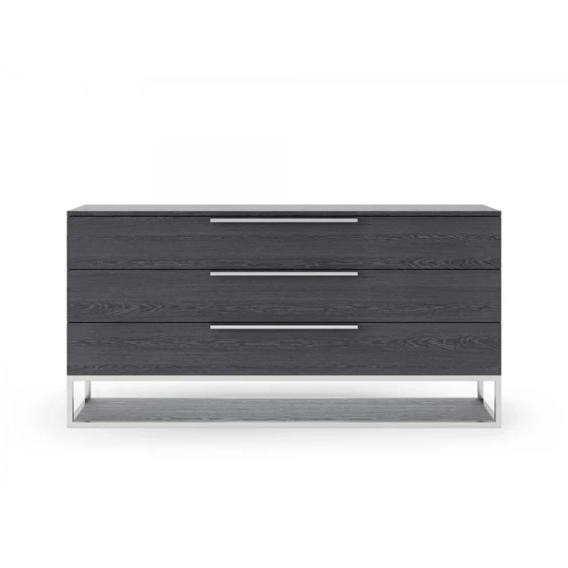 Grey manufactured wood drawer dresser for bedroom storage