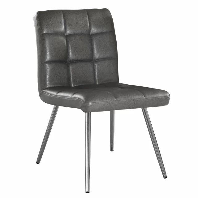 Metal polyurethane leather look dining chairs with armrests and wood composite material