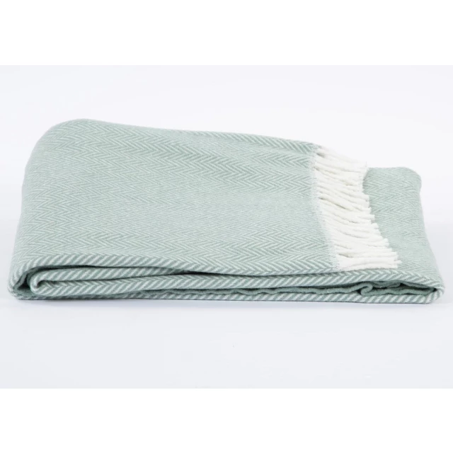 Dreamy white herringbone throw blanket with comfort sleeve and stylish collar