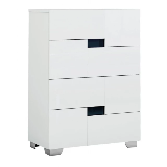 Superb white high gloss chest of drawers for contemporary bedroom decor