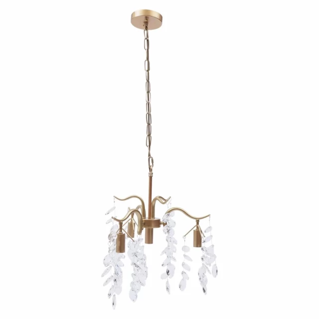 gold dangling faux crystal branches chandelier fashion accessory
