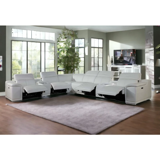 U-shaped eight corner sectional console in a cozy living room with interior design elements