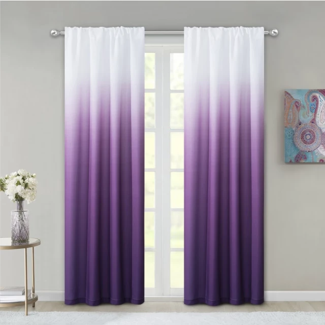Product image of purple ombre window curtain panels for interior design and decoration