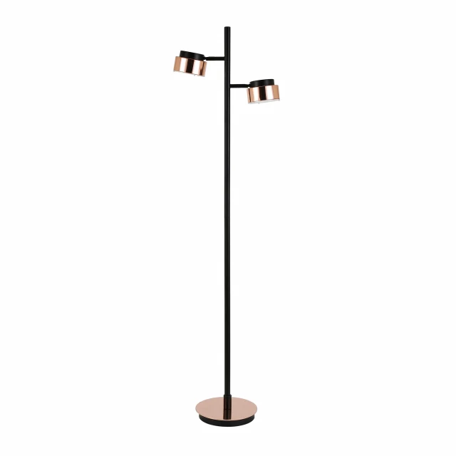 tree floor lamp with copper bell shade light fixture and metal pole