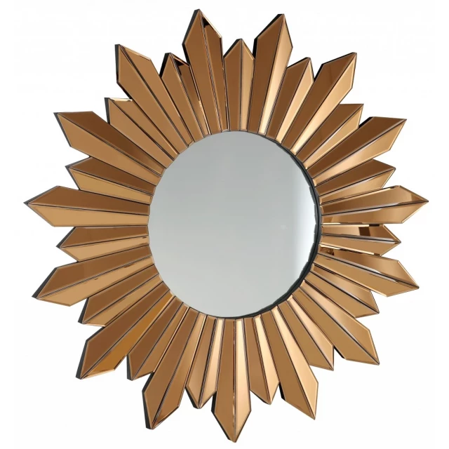 Golden Sun Accent Mirror featuring wheel and circle design