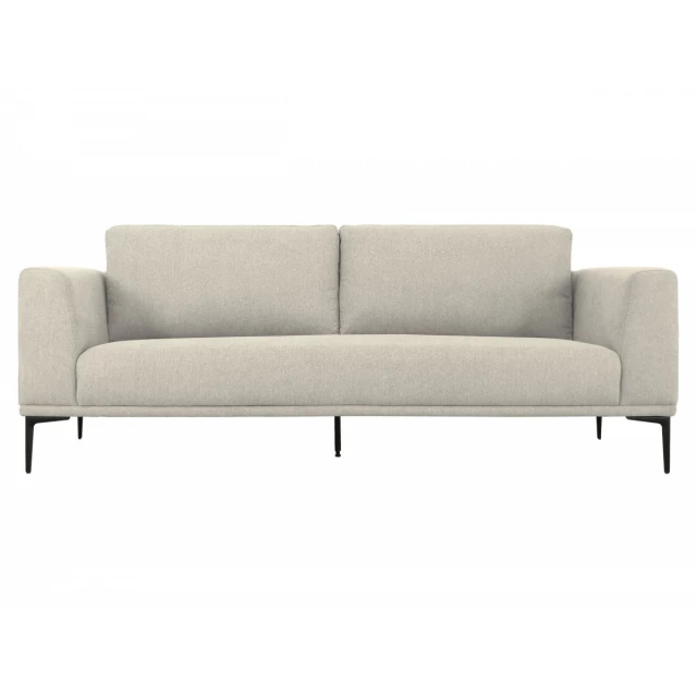 Modern light beige sofa with removable cushions and comfortable design