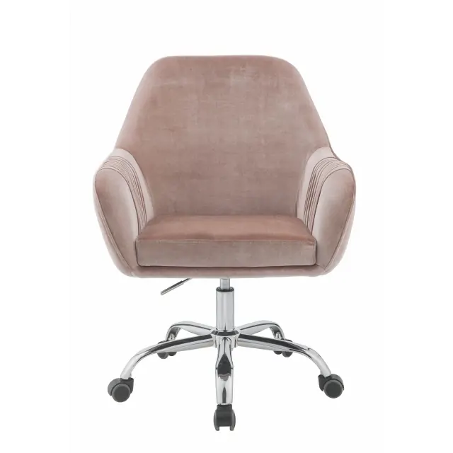 Dusty Rose Velvet Seat Swivel Adjustable Task Chair Fabric Back Steel Frame House Tipster