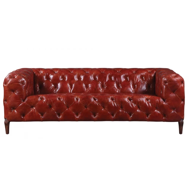 Merlot grain leather black sofa in a modern furniture design