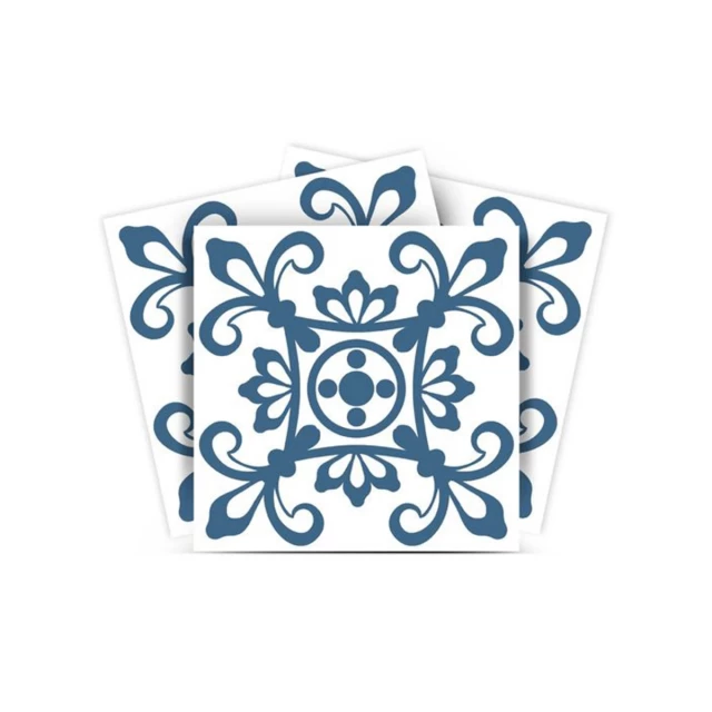 white mosaic peel stick removable tiles with rectangle pattern and electric blue accents