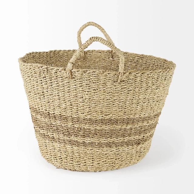 detailed wicker storage baskets made of natural beige wicker material