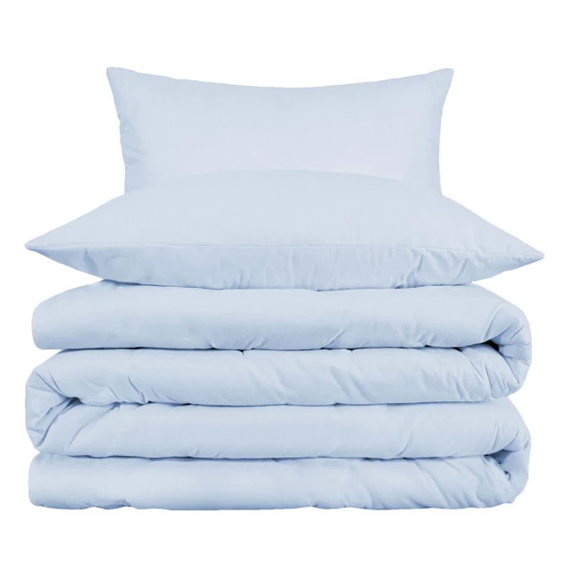 Electric blue blend thread count washable duvet cover with patterned texture