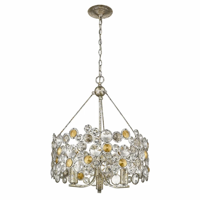 vitozzi light antique silver leaf chandelier elegant lighting fixture