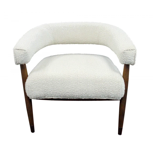 Brown polyester blend solid arm chair with wood armrests and comfortable rectangle design