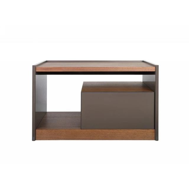 Modern walnut nightstand with drawer and shelf perfect for bedroom furniture