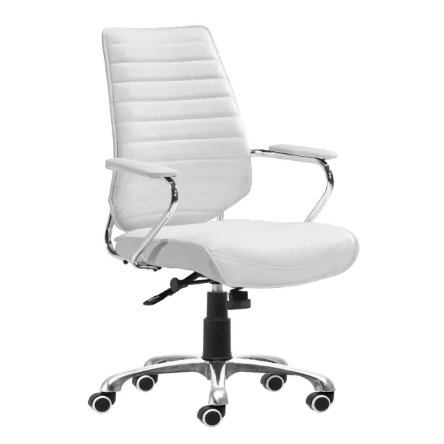 Black Faux Leather Tufted Seat Swivel Adjustable Executive Chair Leather Back Steel Frame Black Faux Leather Tufted Seat Swivel Adjustable Executive Chair Leather Back Steel Frame