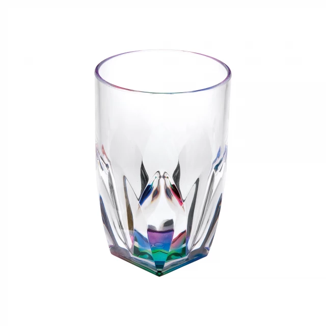 Clear rainbow geometric acrylic highball glasses for drinkware and tableware