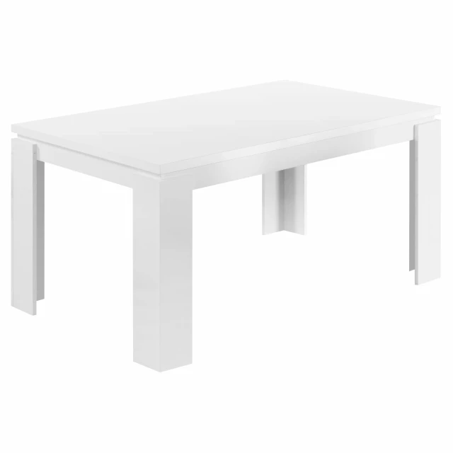 White solid wood metal dining table with rectangle plywood top and outdoor furniture style