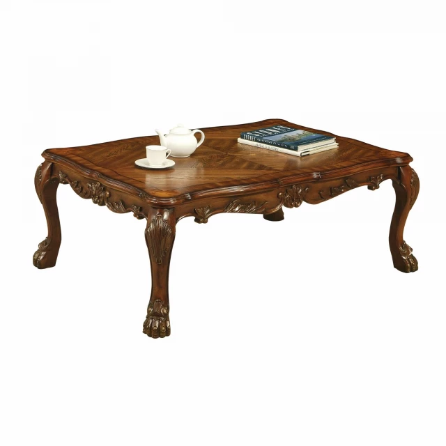 Brown solid wood mirrored end table with rectangle shape and wood stain finish