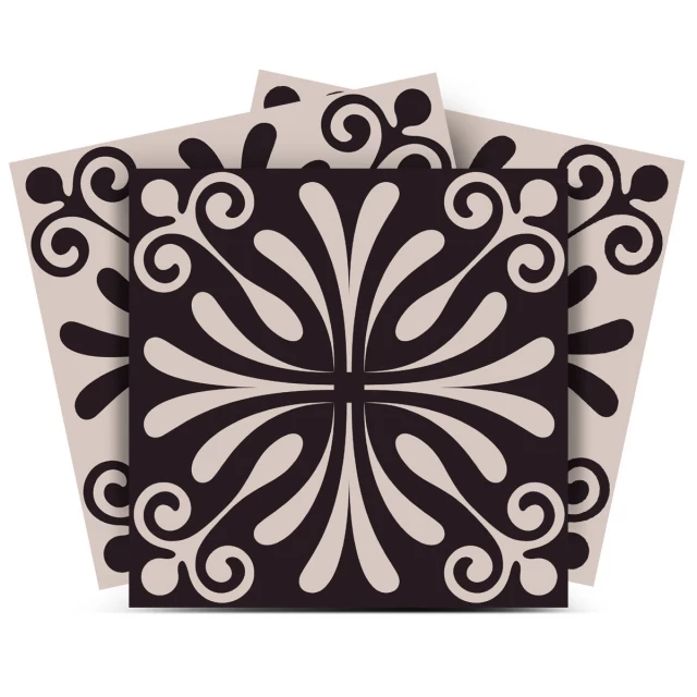 cinnamon swirl peel stick removable tiles with rectangle pattern and symmetrical design