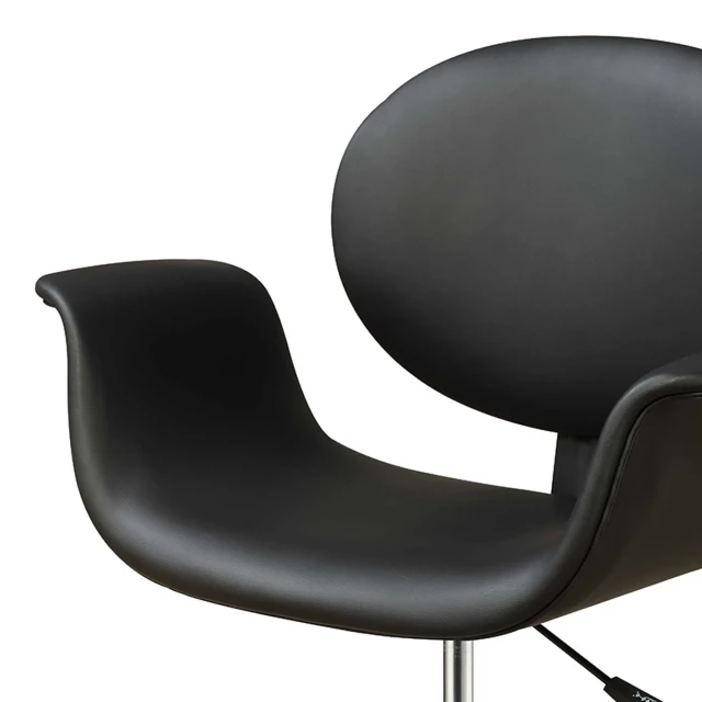 swivel adjustable task chair with leather back and armrests for comfort