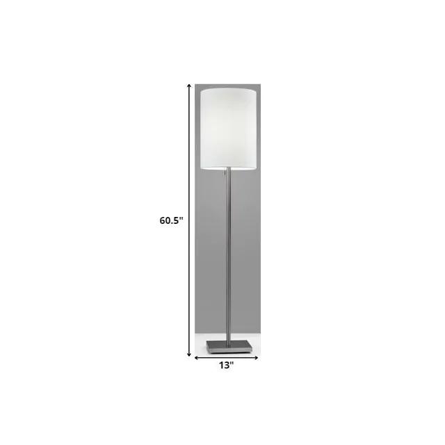 Floor Lamp Classic Silhouette Brushed Steel Metal Floor Lamp Classic Silhouette Brushed Steel Metal