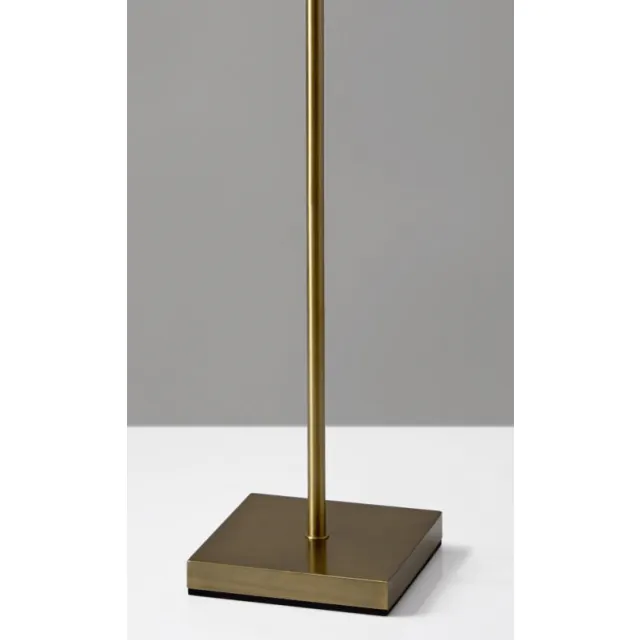 Brass Metal Floor Lamp With White Opal Wine Glass Shade Brass Metal Floor Lamp With White Opal Wine Glass Shade