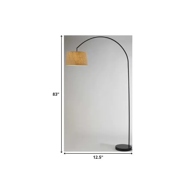 Sweeping Curve Floor Lamp In Black Metal Sweeping Curve Floor Lamp In Black Metal