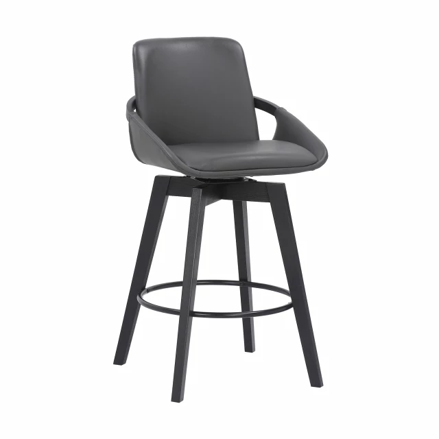 Low back bar height bar chair with wood and metal materials offering comfort and style