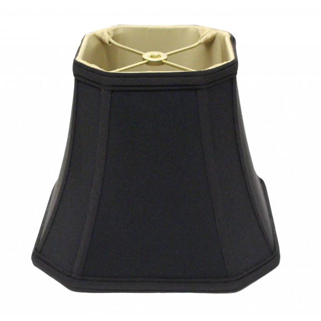 Slanted square bell no slub lampshade in electric blue with metal accents and magenta details