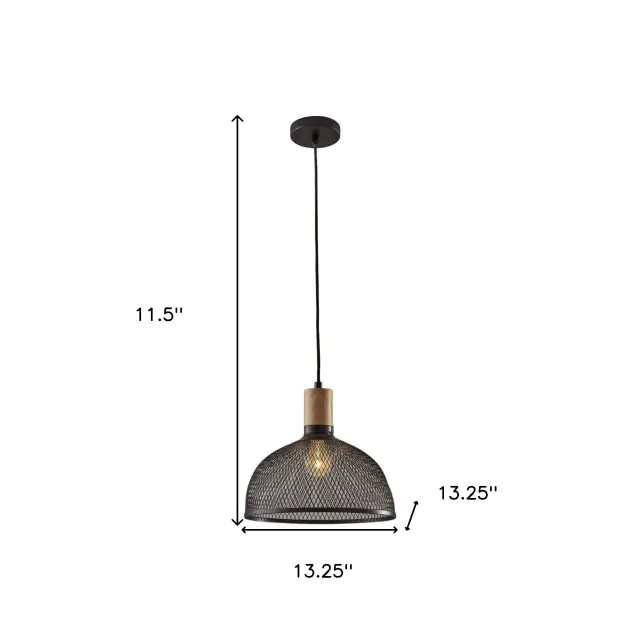 Caged Black Metal Large Ceiling Pendant Caged Black Metal Large Ceiling Pendant